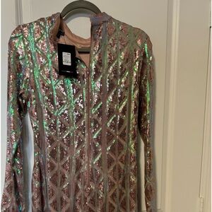 Brand new Pink and green sequin dress